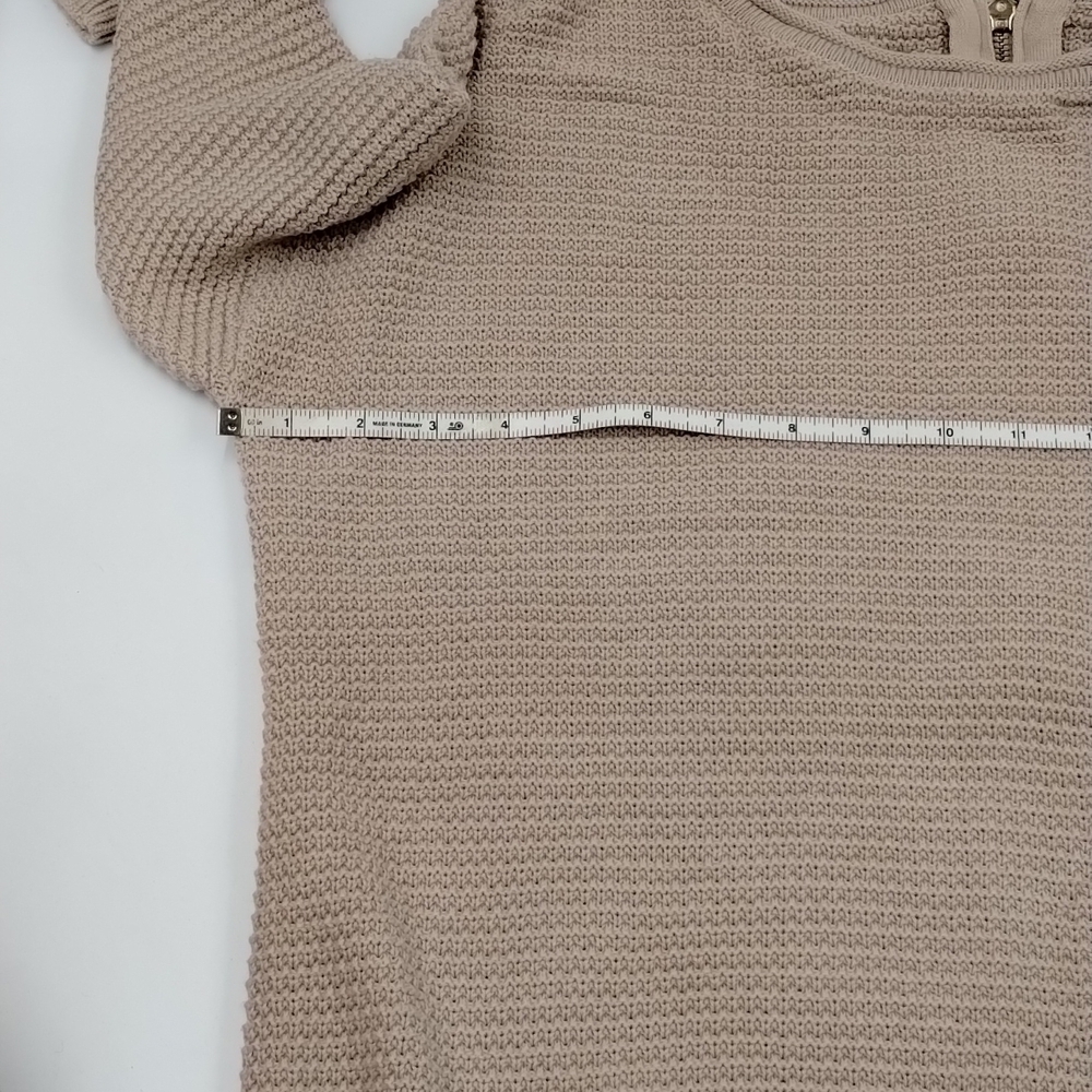 INTIMISSIMI Sweater Dress Knit Size Large zip back beige tan crochet - Picture 7 of 12
